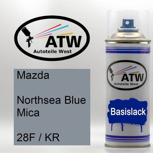 Mazda, Northsea Blue Mica, 28F / KR: 400ml Sprühdose, von ATW Autoteile West.